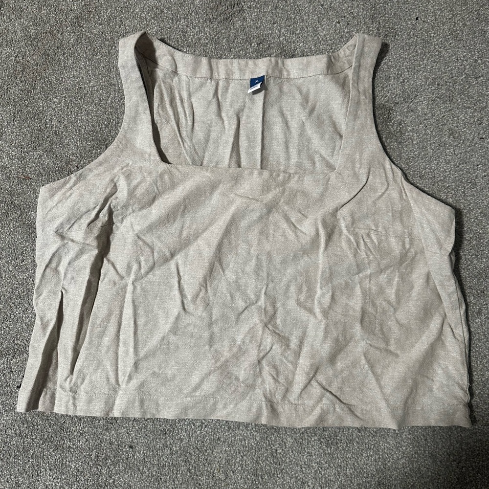 Old Navy Tan Cream Fitted Crop Tank Top